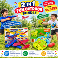 2 in 1 Fun Outdoor Bundle — Catapult Aeroplane Launcher & Catch and Throw Game