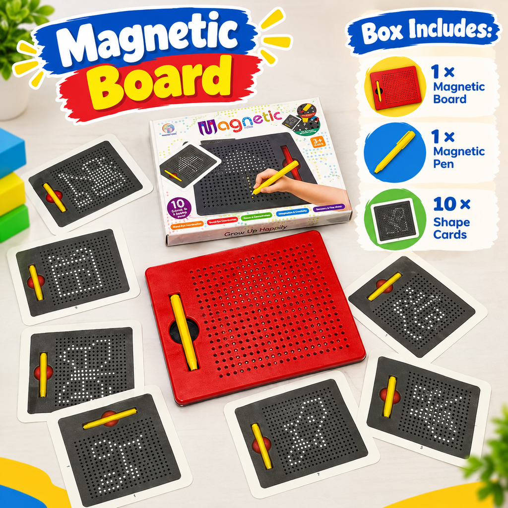 3 in 1 Fun Indoor Bundle — Magnetic Doodle Board, Electronic Tic Tac Toe & Portable Ludo