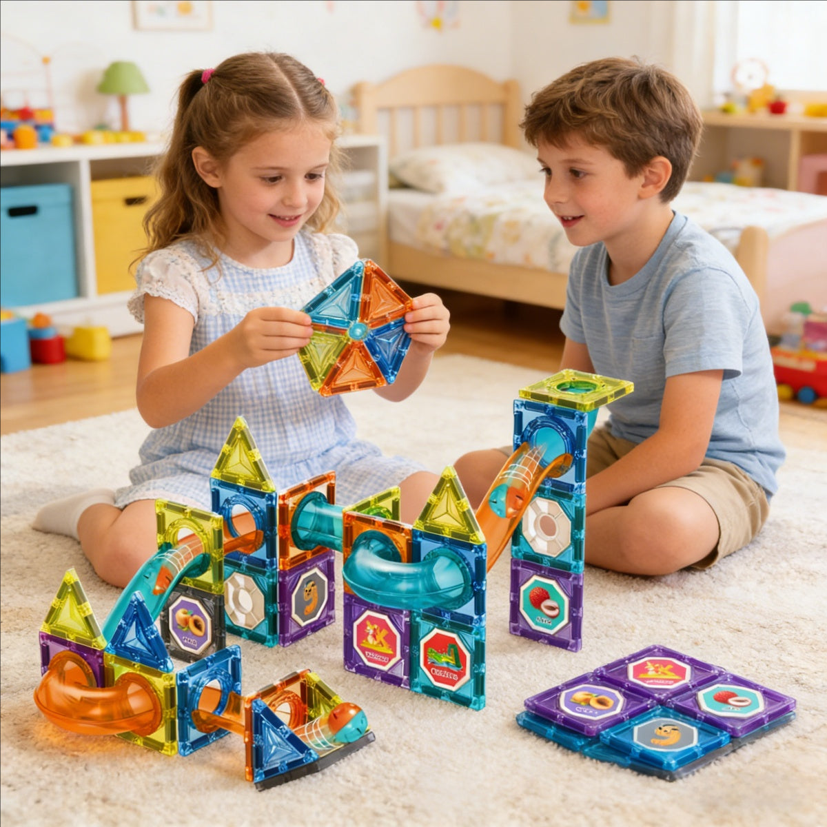Magnetic Pipeline Building Blocks — finished tower with tunnels
