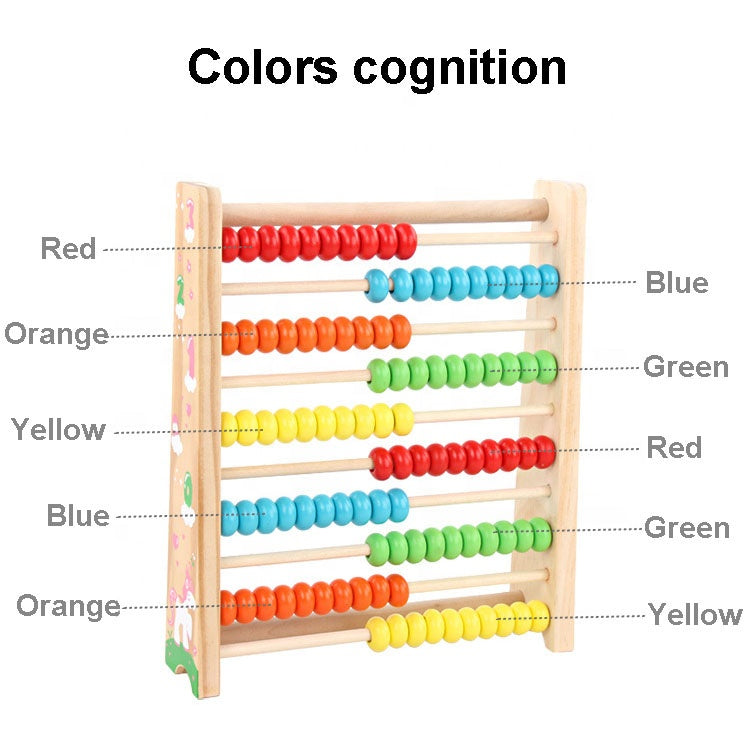 10-Row Wooden Abacus — child counting beads