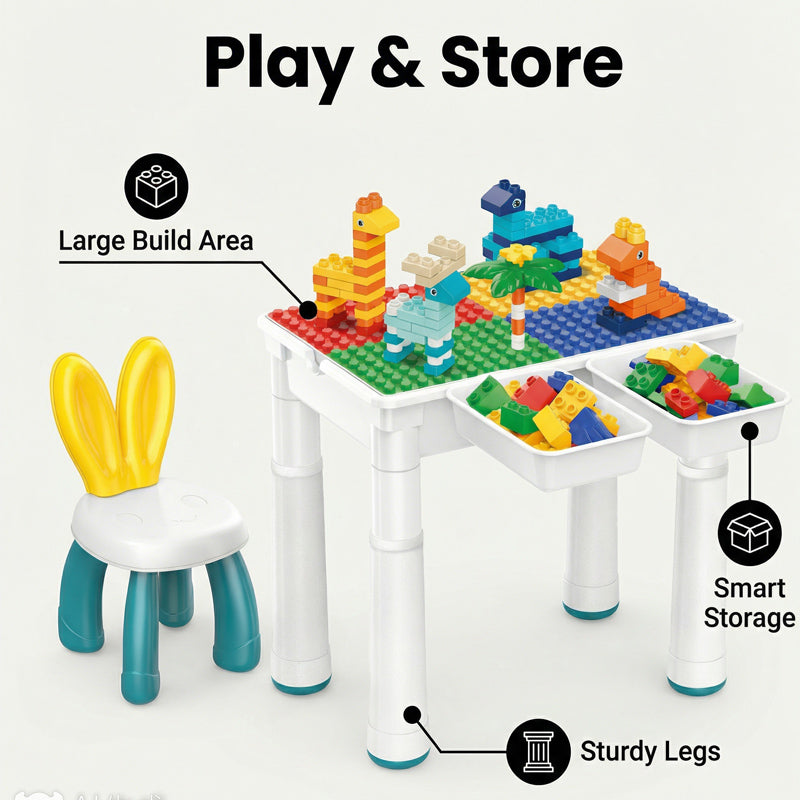 Building Blocks Activity Table — building surface close up