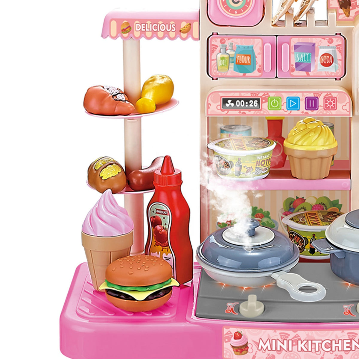 Kids Kitchen Set — child cooking at the station