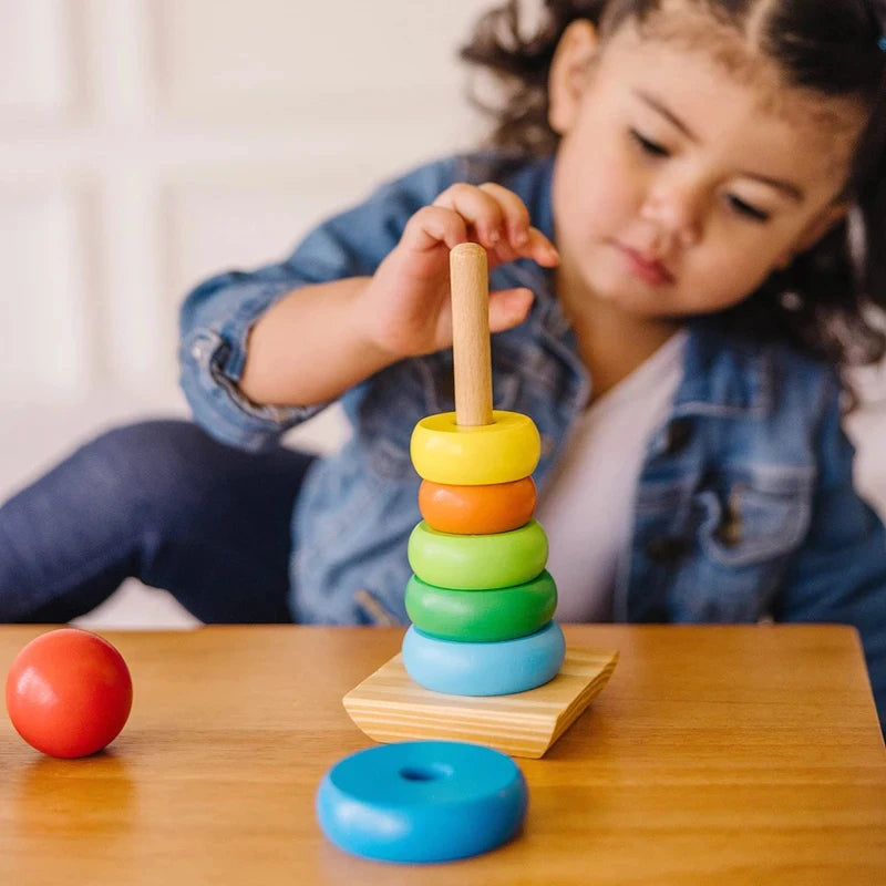 Wooden Rainbow Stacking Rings Montessori Toy — buy online in Pakistan