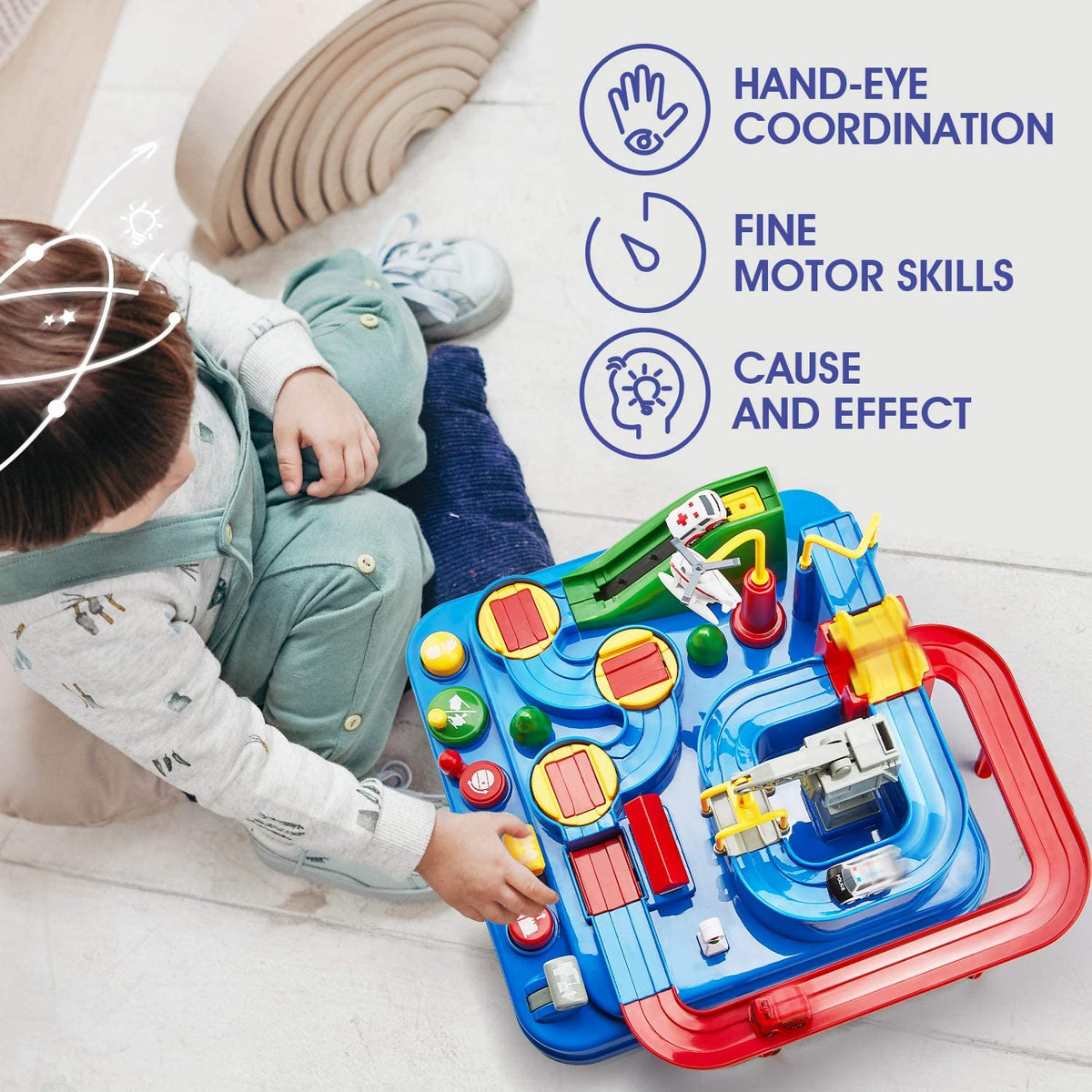 Car Adventure City Rescue Vehicle Playset for Kids — Mini Rescue Cars with Ramps & Slide