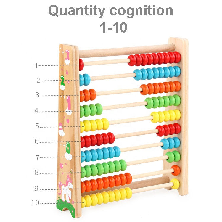 10-Row Wooden Abacus — size and scale