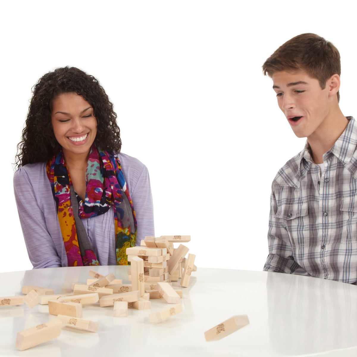 Wooden Stacking Tower Game — packaging and box