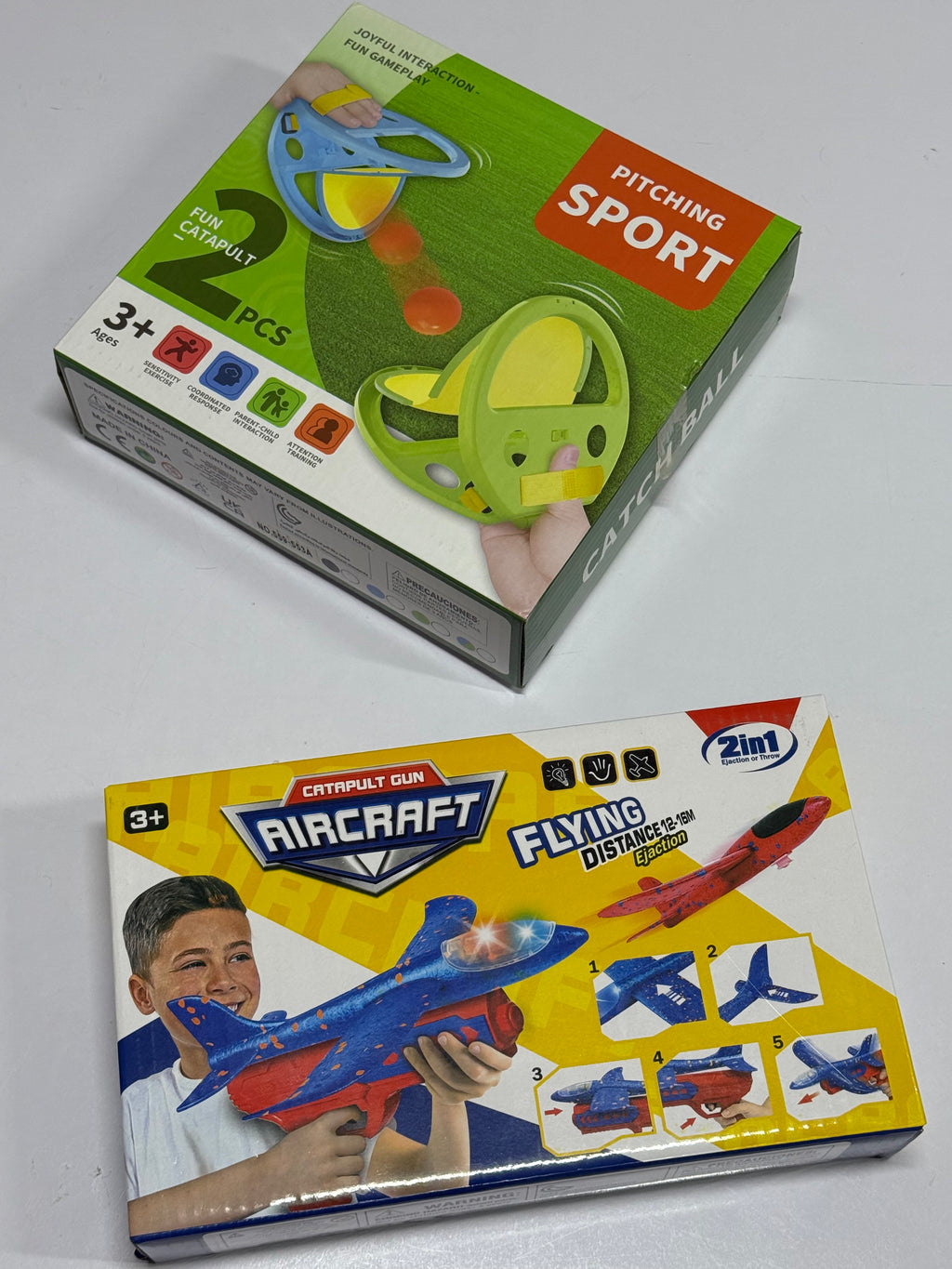 2 in 1 Fun Outdoor Bundle — Catapult Aeroplane Launcher & Catch and Throw Game