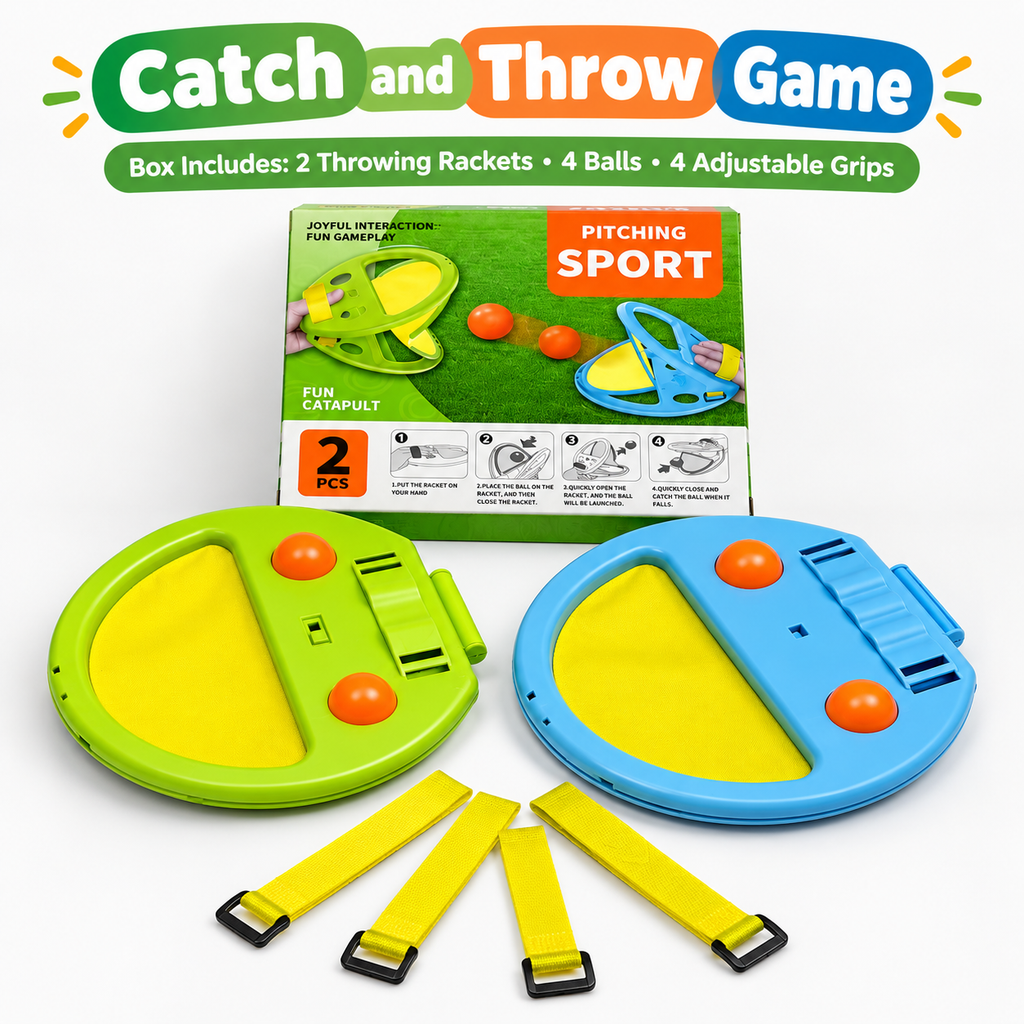 2 in 1 Fun Outdoor Bundle — Catapult Aeroplane Launcher & Catch and Throw Game