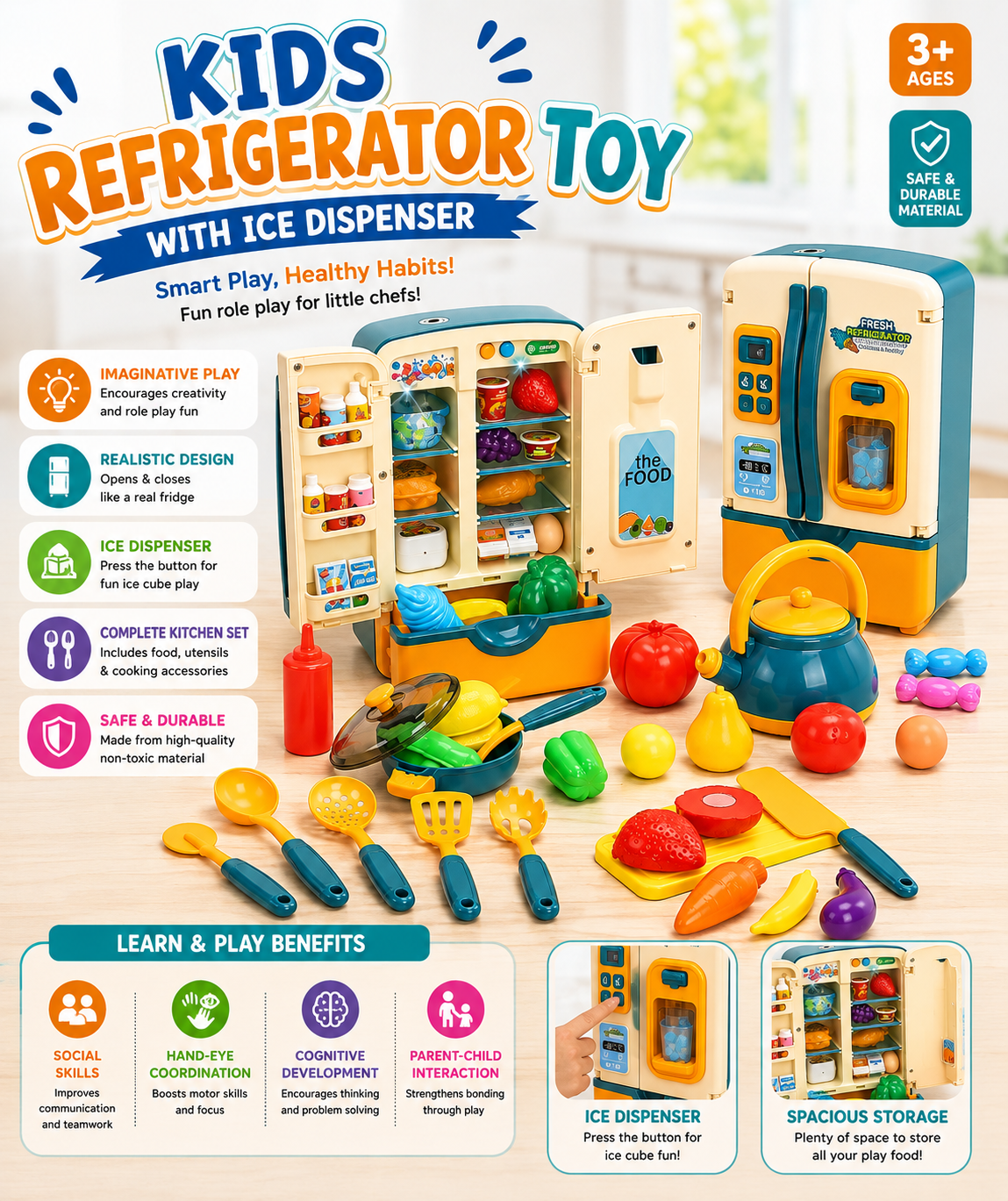 Kids Refrigerator Toy with Ice Dispenser — buy online in Pakistan