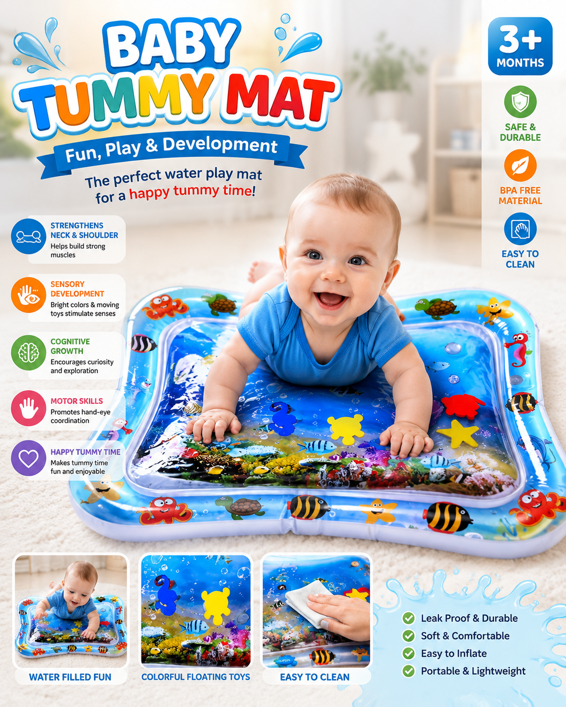 Baby Inflatable Water Tummy Time Mat — buy online in Pakistan