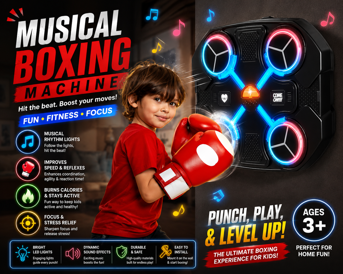 Musical Boxing Target with Gloves and LED Lights — buy online in Pakistan
