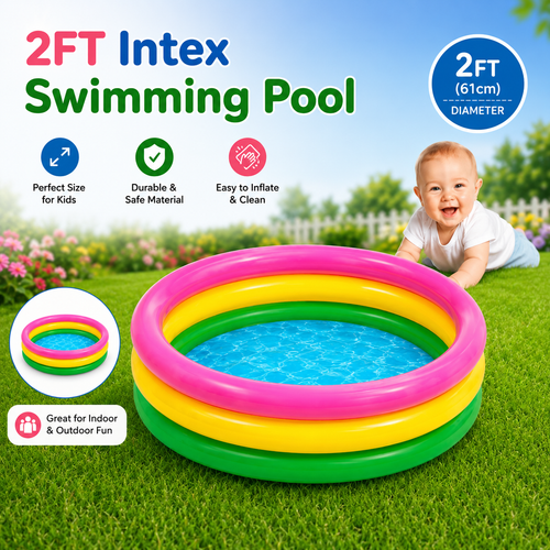 Inflatable swimming pool for kids 2 FT, 3-ring baby pool