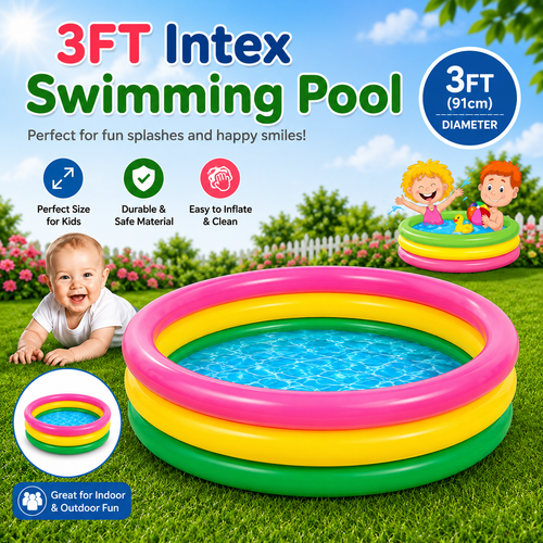 Inflatable swimming pool for kids 3 FT, 3-ring family pool