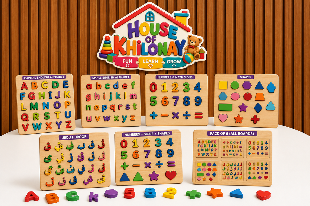 Wooden Knobbed Puzzle Board for Toddlers — buy online in Pakistan