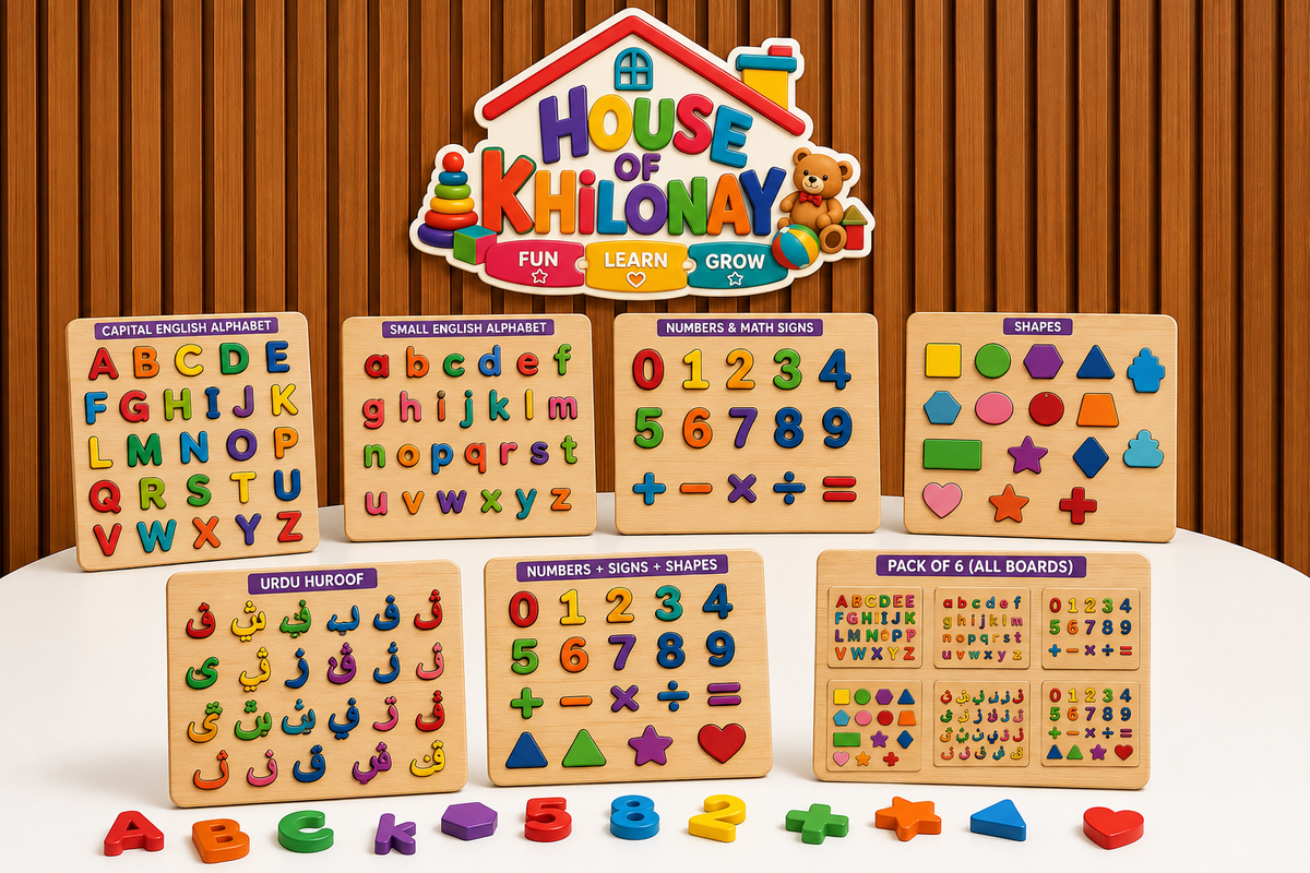 Wooden Knobbed Puzzle Board for Toddlers — buy online in Pakistan