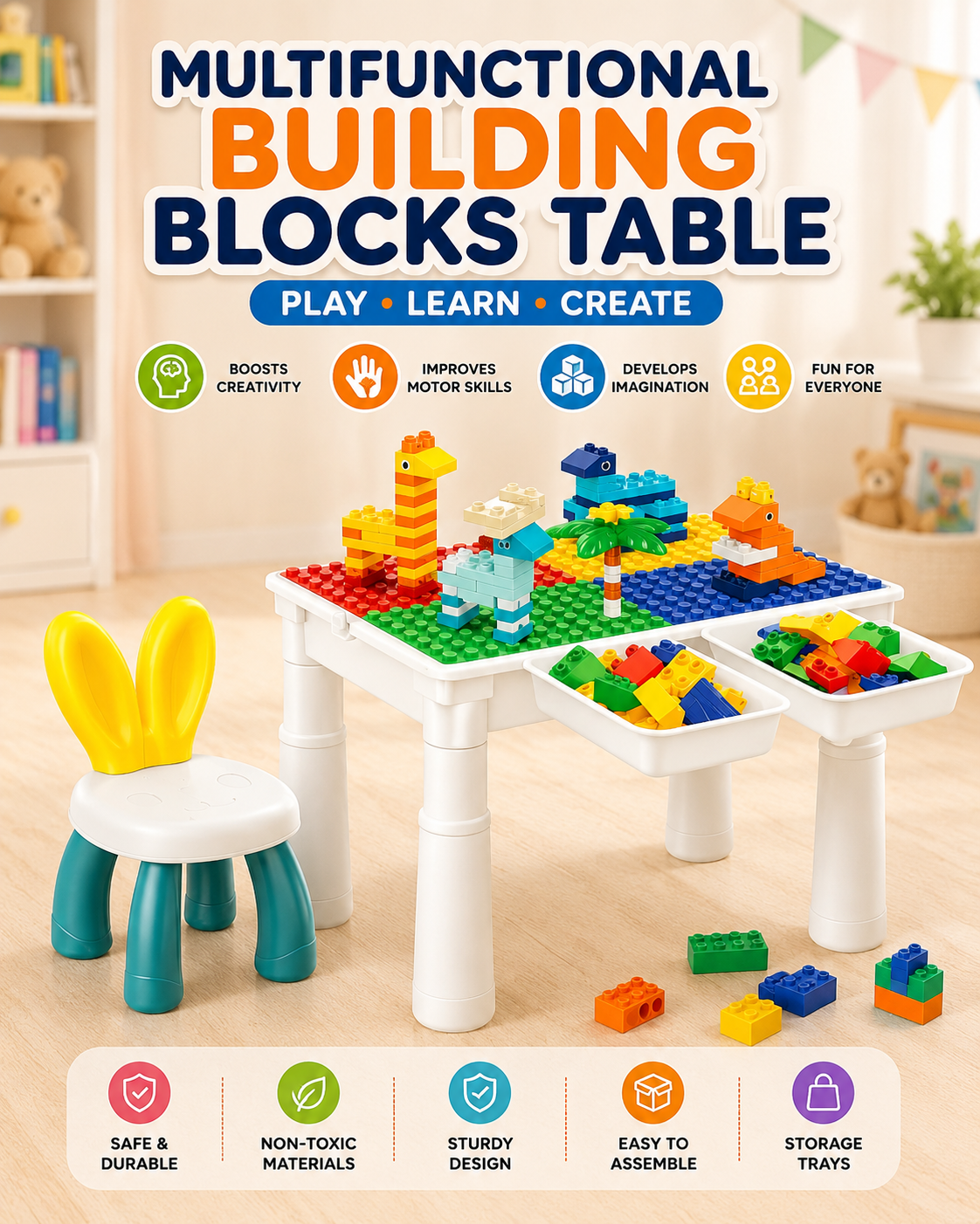 Building Blocks Activity Table with Chair — buy online in Pakistan