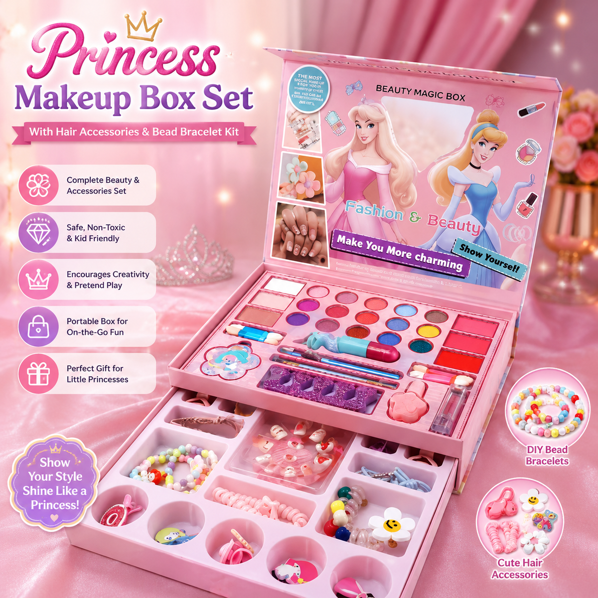 3-in-1 Princess Makeup Gift Box for Girls — buy online in Pakistan