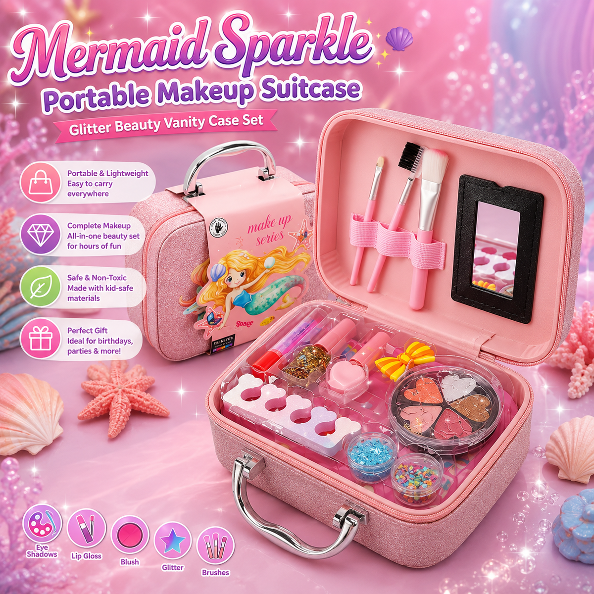 Mermaid Sparkle Makeup Suitcase for Girls — buy online in Pakistan