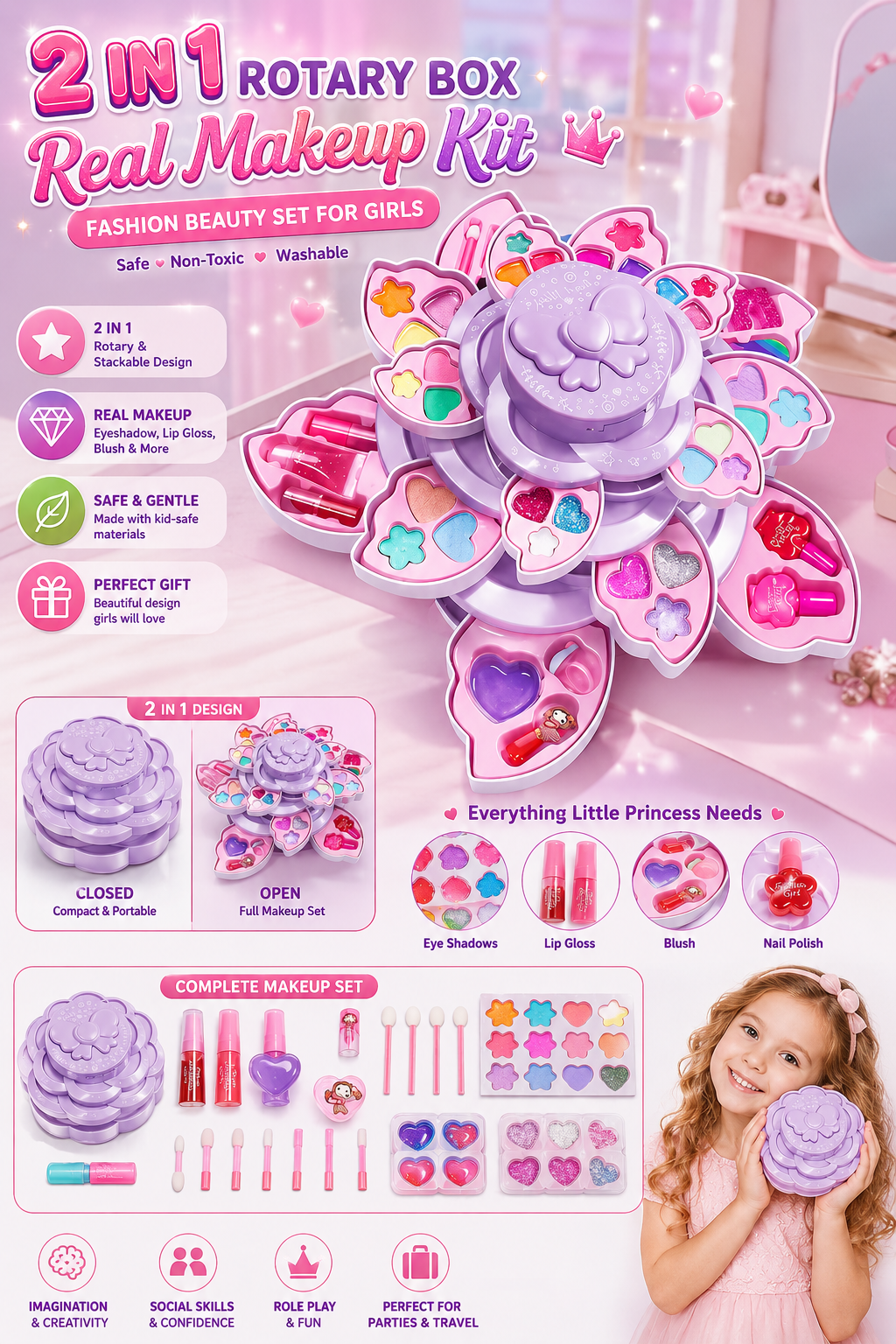Princess Makeup Set for Girls with Mirror — buy online in Pakistan