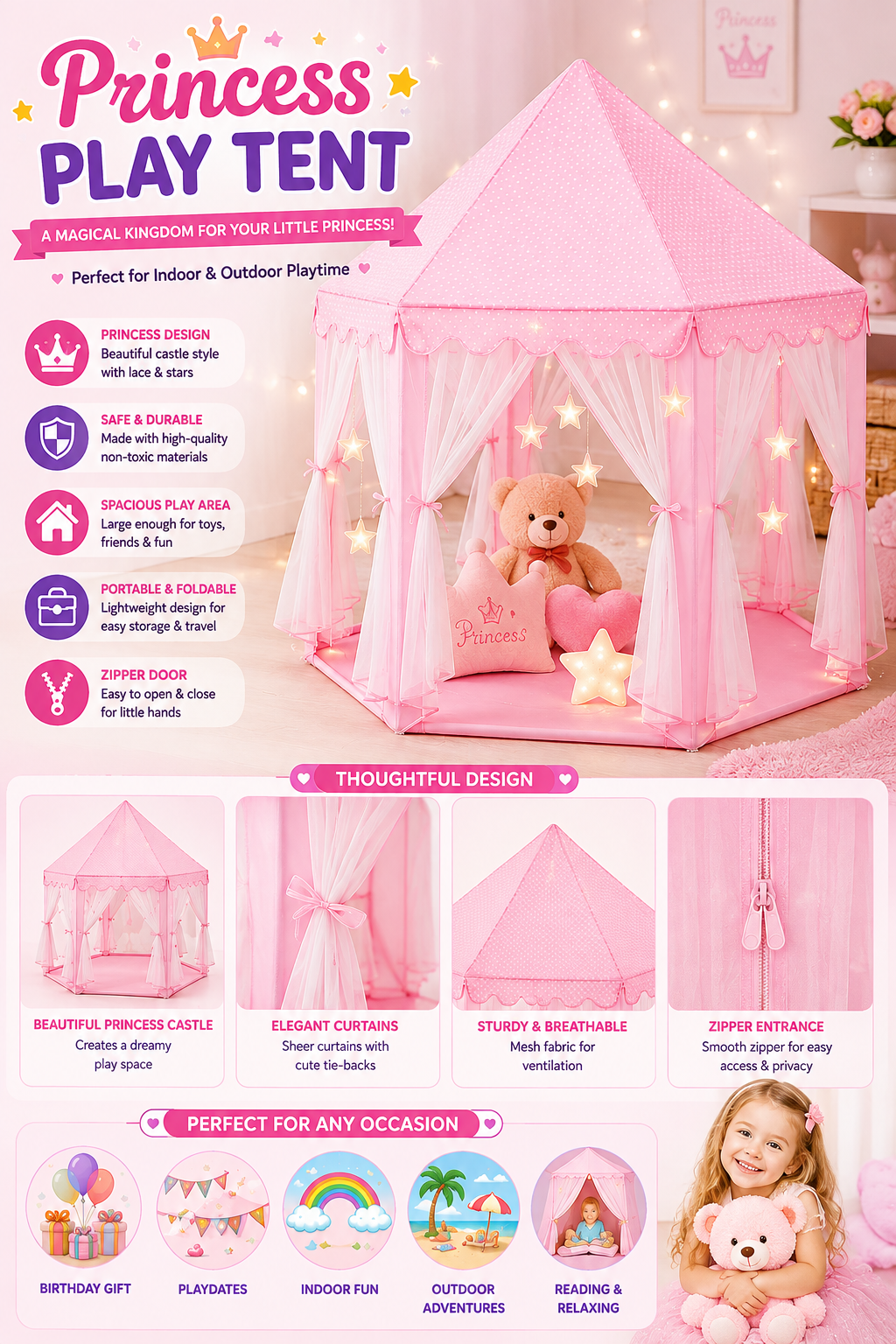 Princess Castle Play Tent House for Kids — buy online in Pakistan