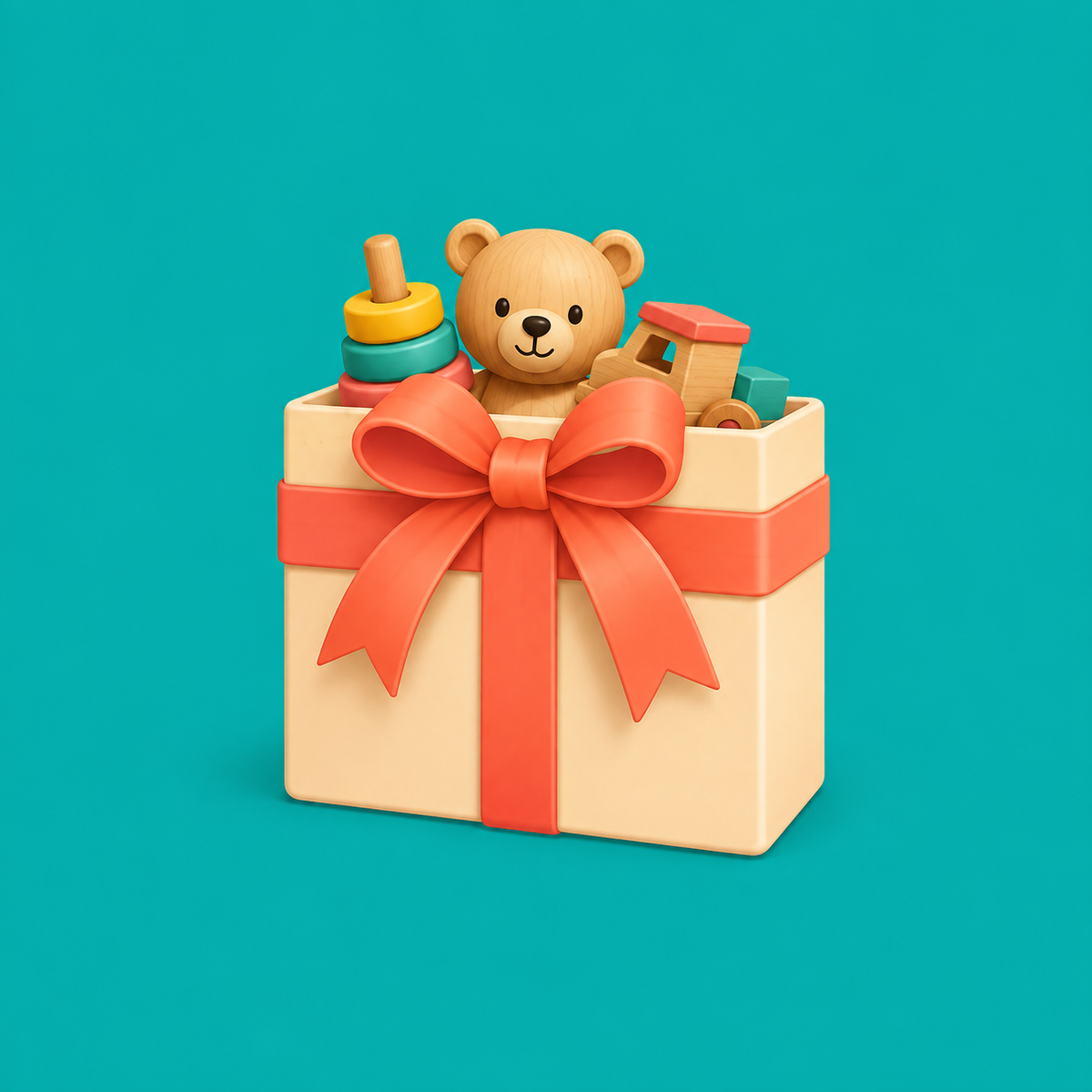 Gift wrapped toy parcel for birthdays and Eidi