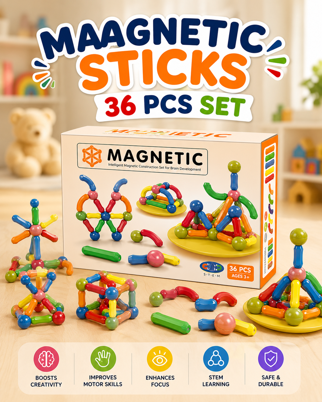 Magnetic Building Blocks — packaging and box