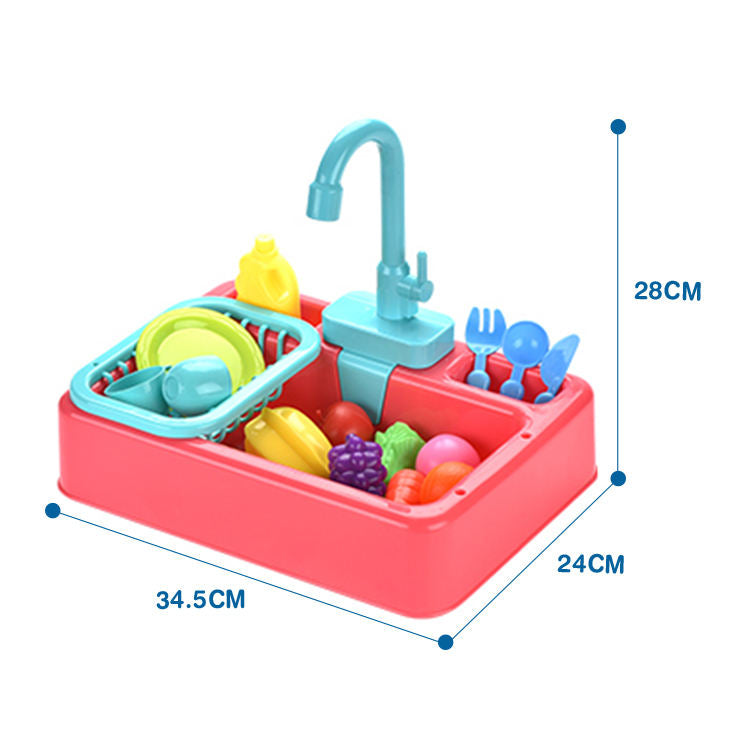 Kids Kitchen Sink Play Set — working faucet with running water
