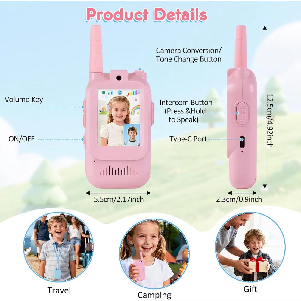 Kids Video Walkie Talkie 2 Pack — size and scale