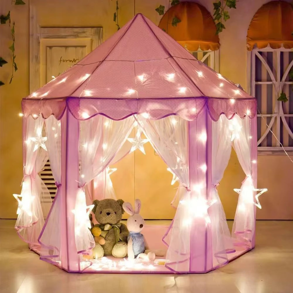 Princess Castle Play Tent — children playing inside