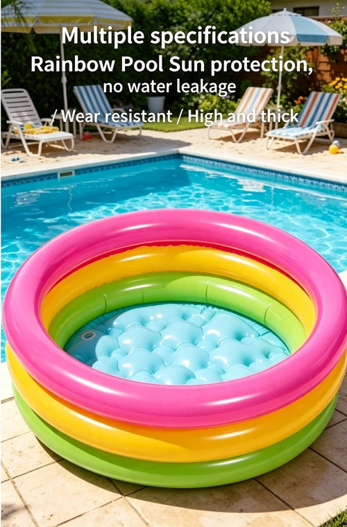 Inflatable Swimming Pool for Kids 4 FT — 3-Ring Family Pool for Summer Water Play