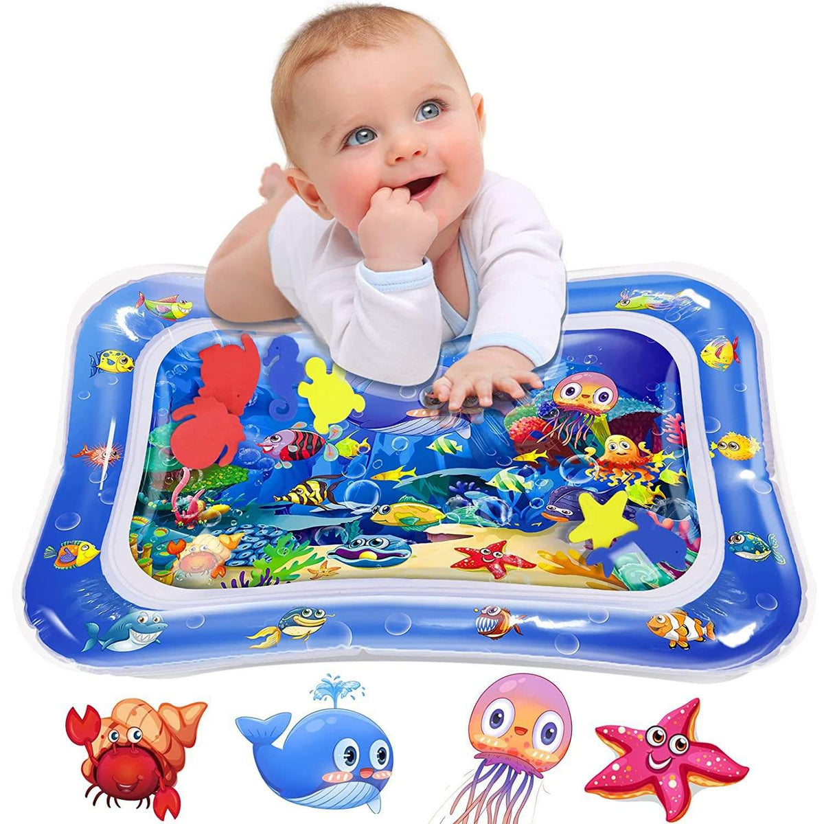 Baby Water Tummy Time Mat — floating fish inside the mat