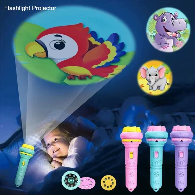 Projector Flashlight Torch — animals projected on a ceiling