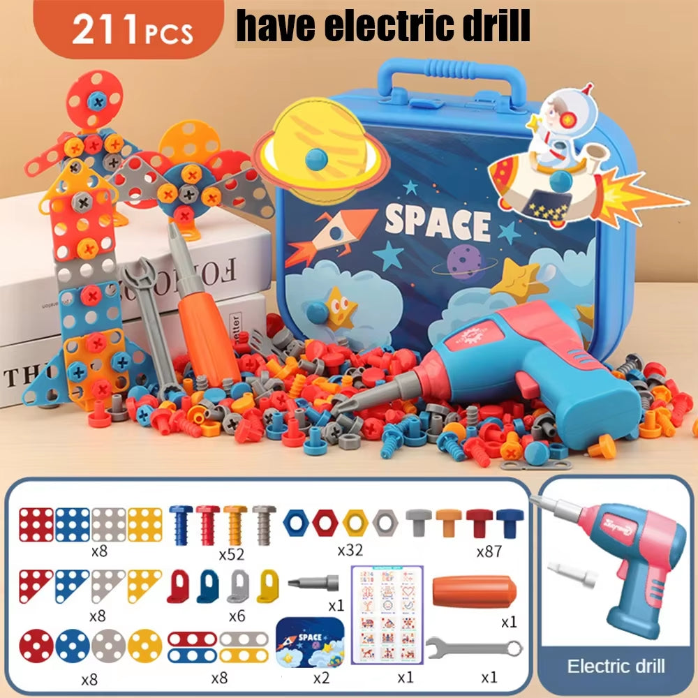 3D Drill and Screw Tool Box — working toy drill close up
