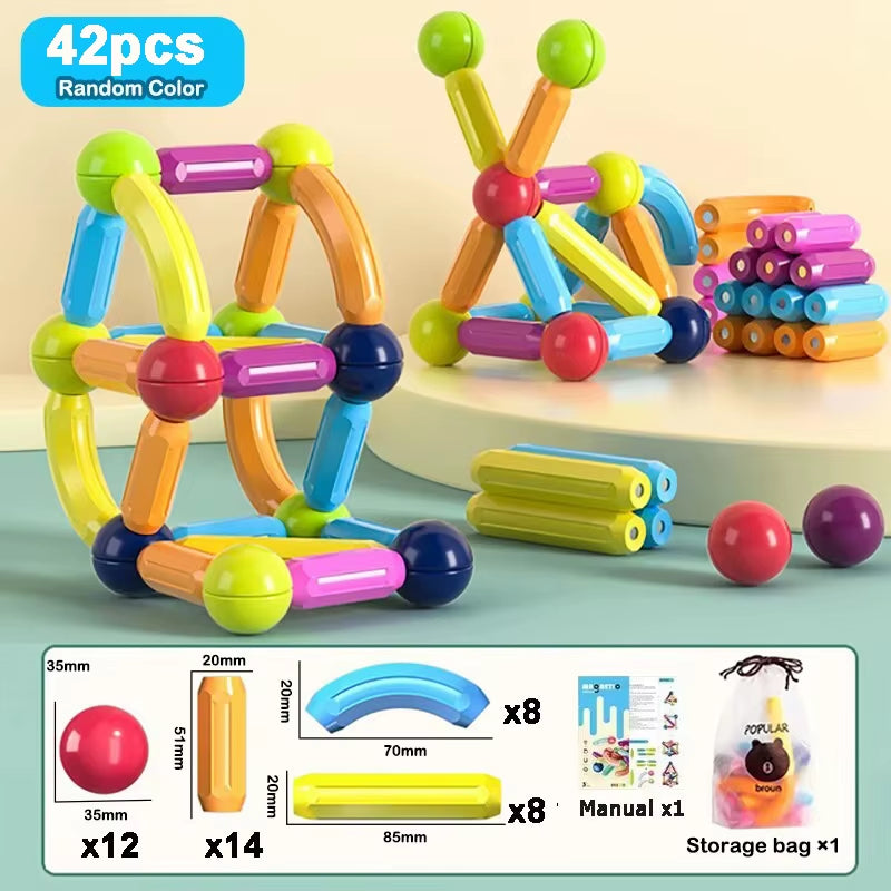 Magnetic Building Blocks — bright colour range