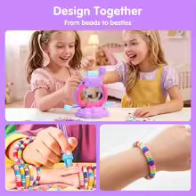 DIY Bracelet Maker Machine Kit for Kids — Bead Spinner with 1220 Beads & 17 Strings