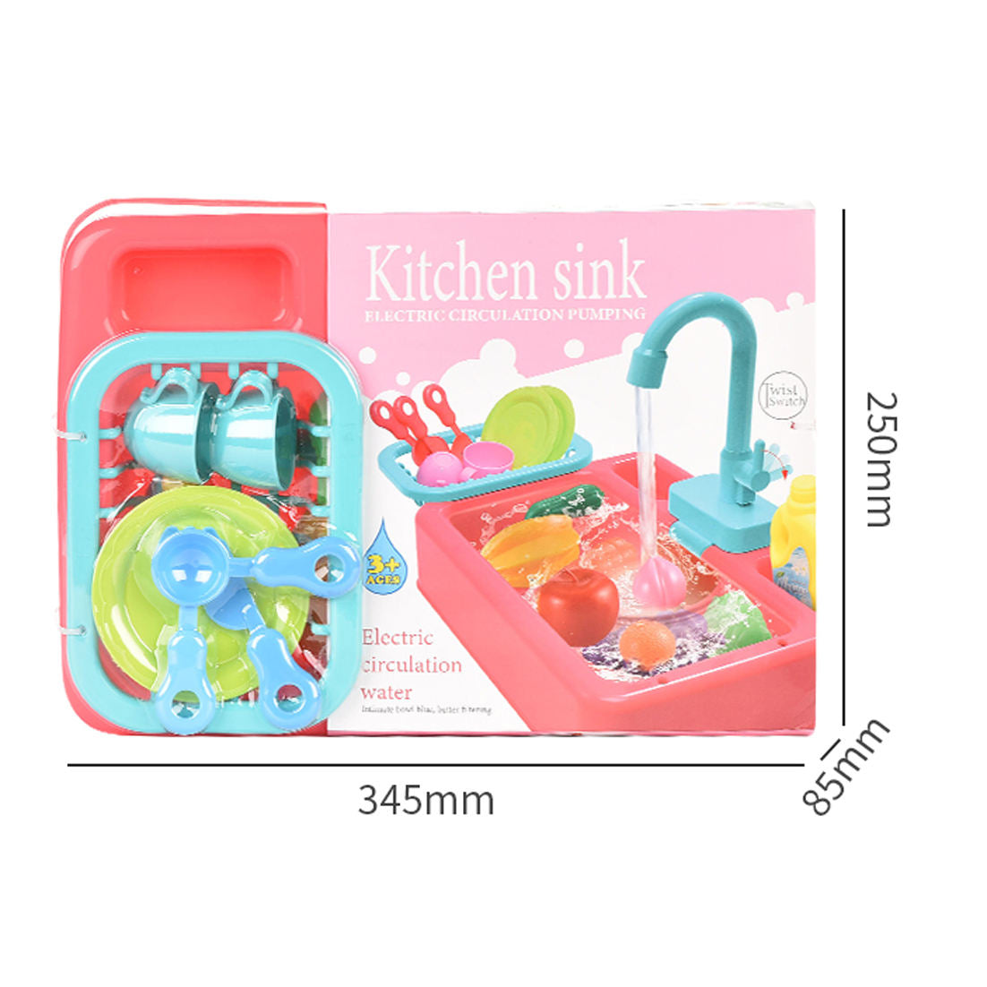 Kids Kitchen Sink Play Set — size and scale