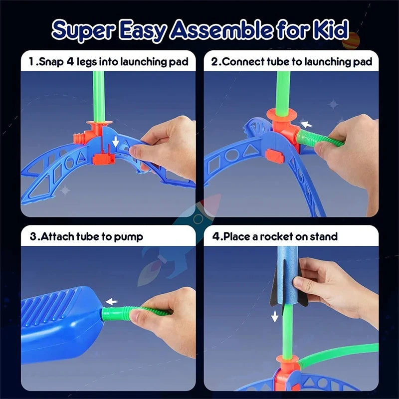Stomp Rocket Launcher — foam rocket close up