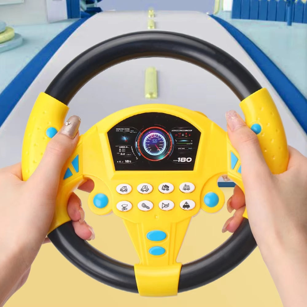 Kids Driving Steering Wheel Toy — child pretending to drive