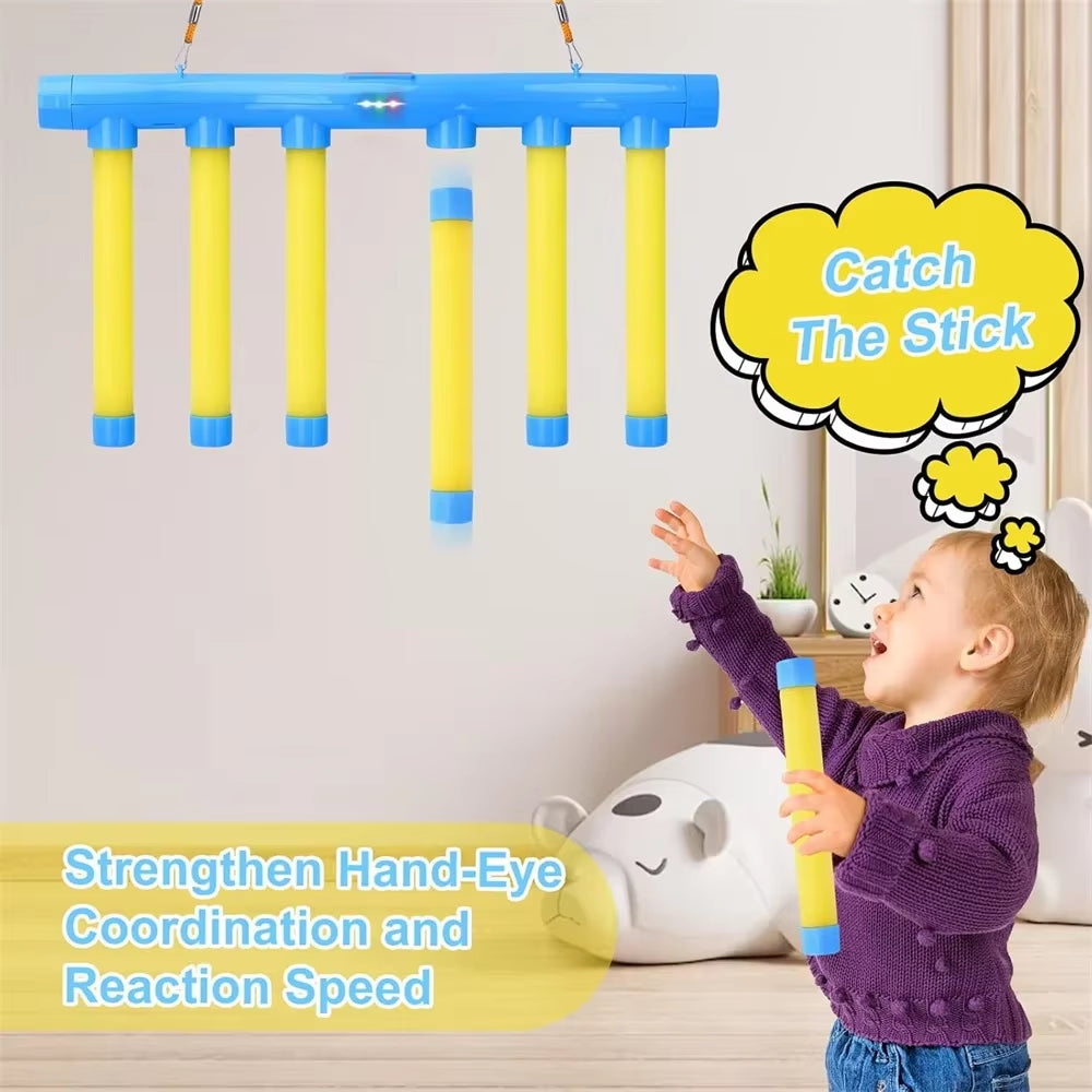 Falling Sticks Reaction Game — full set assembled