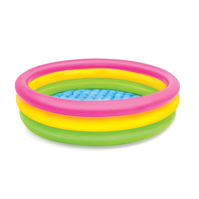 Inflatable Swimming Pool for Kids 5 FT — Large 3-Ring Family Pool for Summer