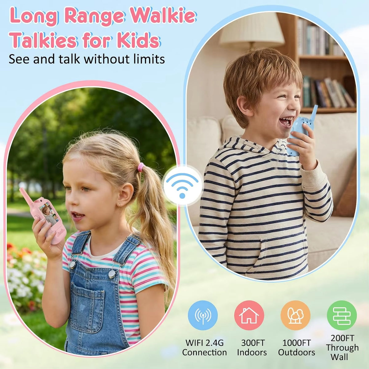 Kids Video Walkie Talkie 2 Pack — full set contents