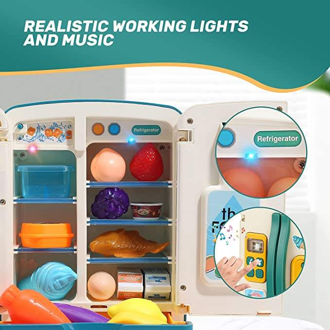 Kids Refrigerator Toy — doors open with pretend food
