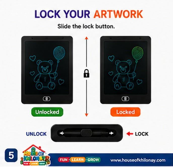 LCD Writing Tablet 10 inch for Kids — size and scale