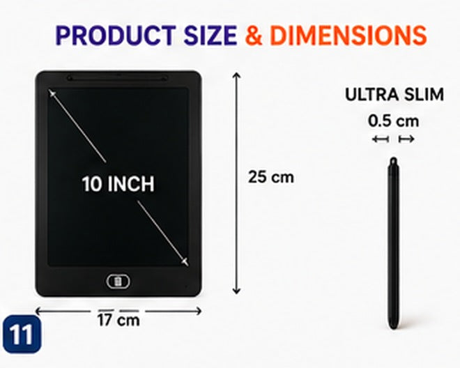 LCD Writing Tablet 10 inch for Kids — packaging and box