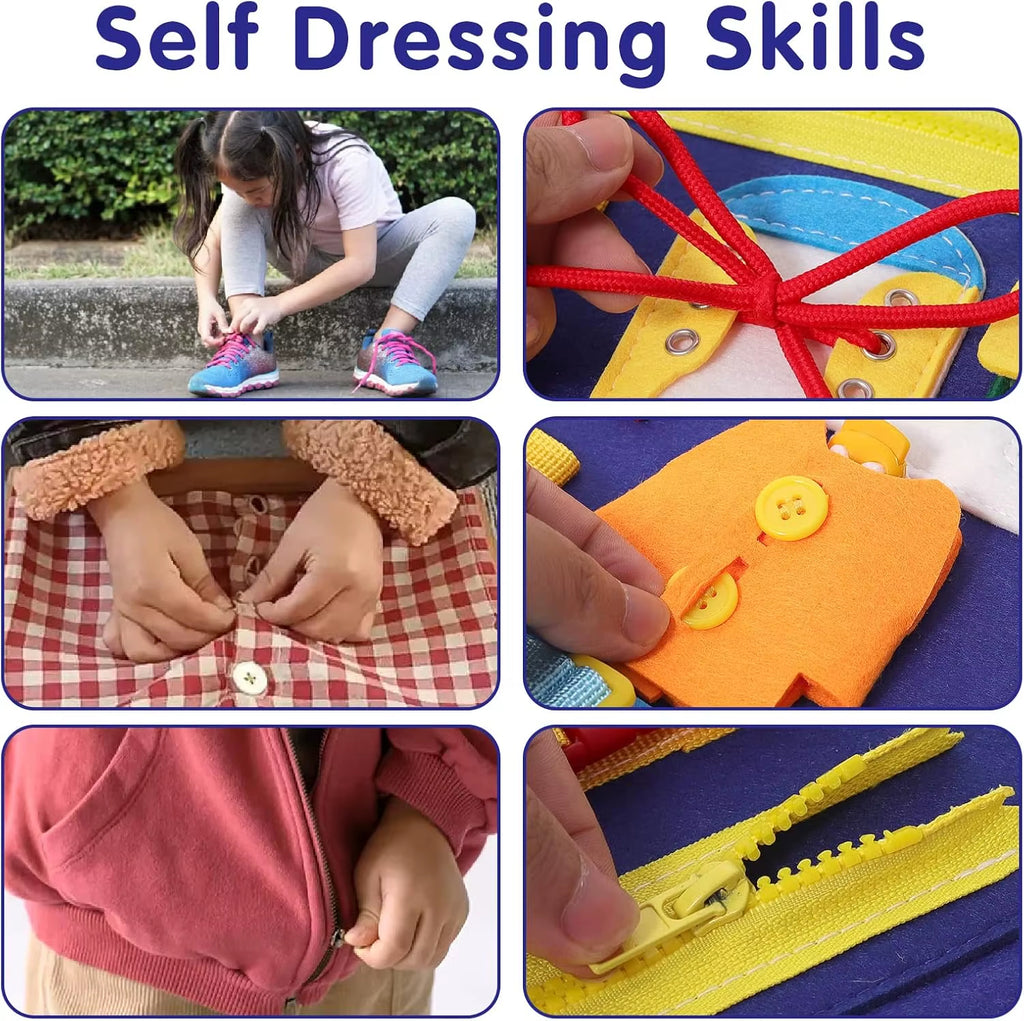 Montessori Busy Book — folded closed for travel