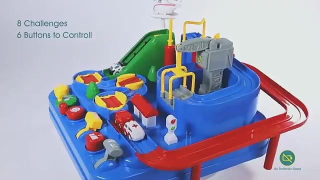 Car Adventure City Rescue Vehicle Playset for Kids — Mini Rescue Cars with Ramps & Slide