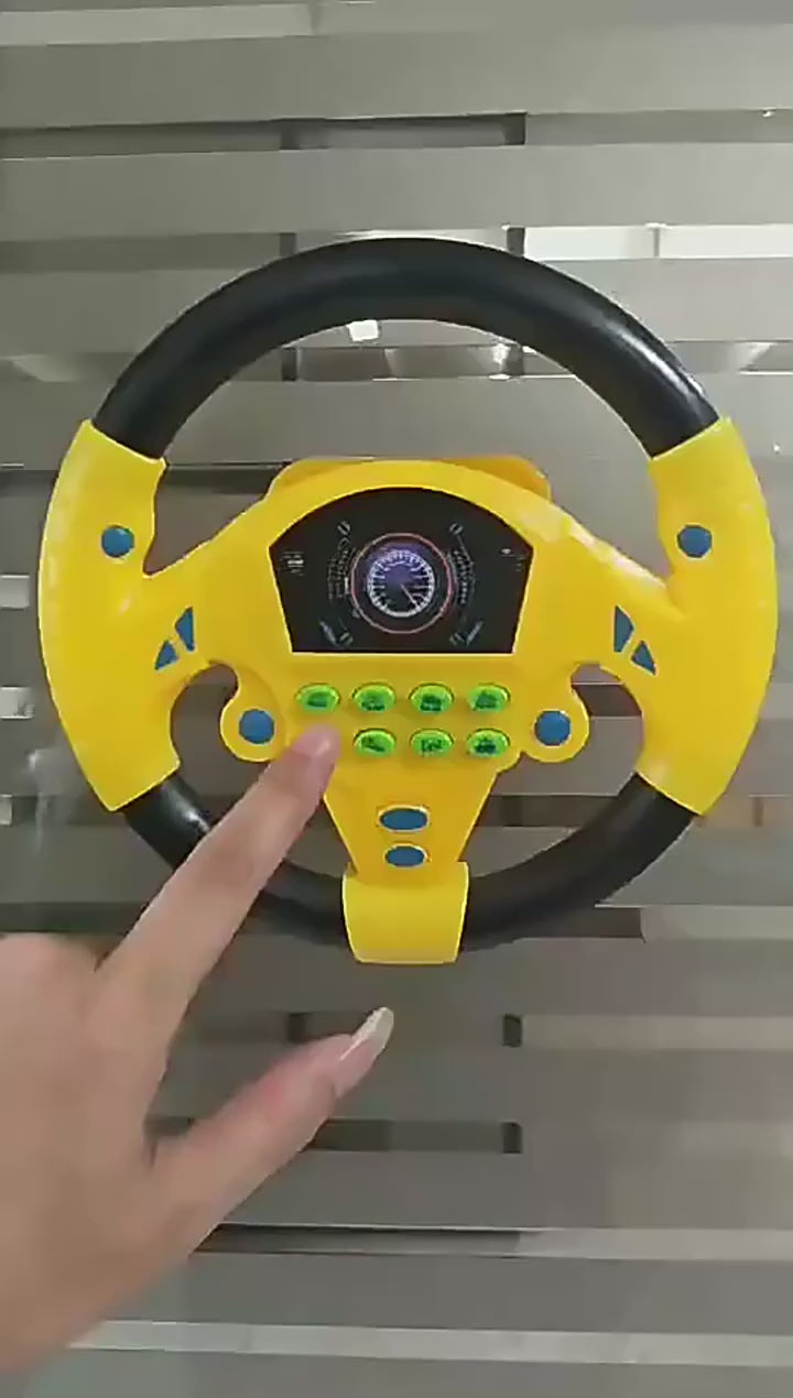 Kids Driving Steering Wheel Toy — Simulation Car Play Set with Lights & Sounds