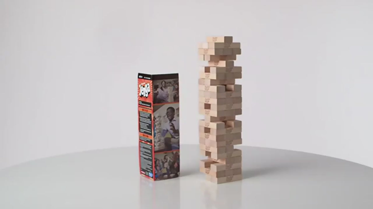 Wooden Stacking Tower Game — 54 Blocks, Classic Family Board Game for Kids & Adults