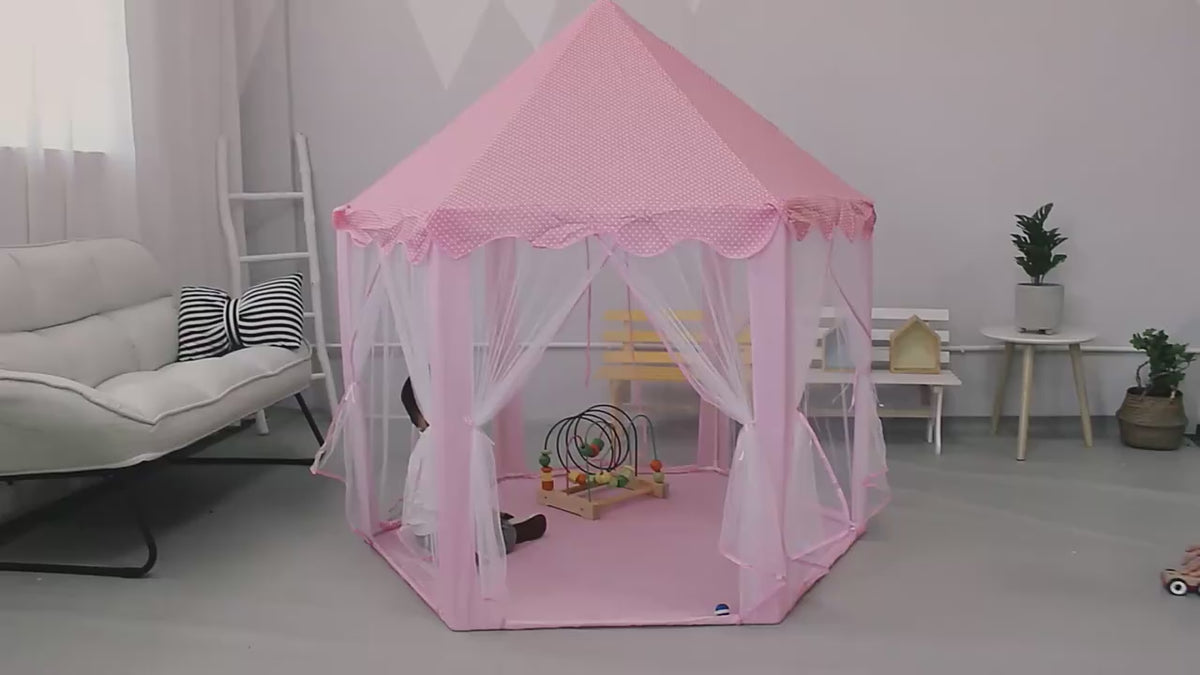 Princess Castle Play Tent House for Kids — Foldable Indoor & Outdoor Playhouse