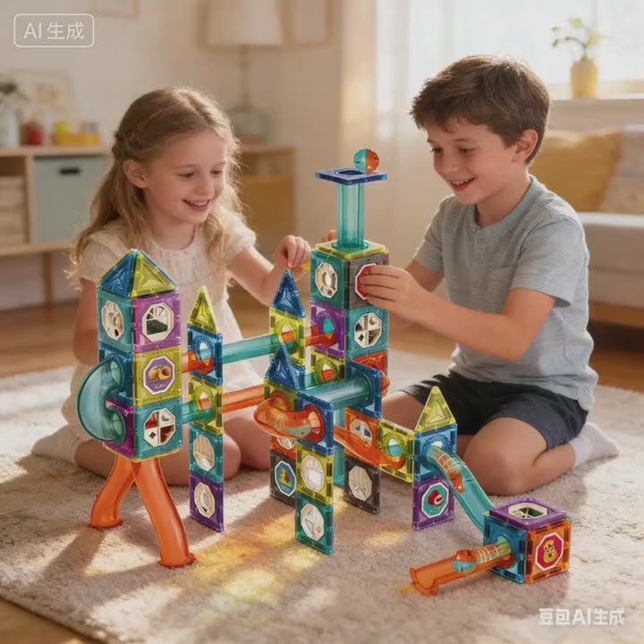 Magnetic Pipeline Building Blocks for Kids — STEM Construction Set